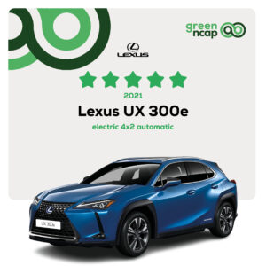 Lexus UX 300e - Green NCAP Results November 2021 - 5 stars